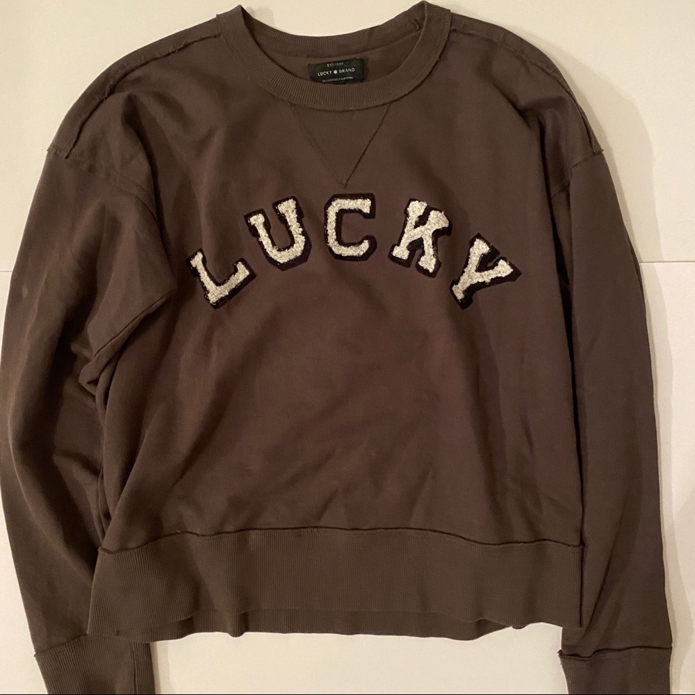 Lucky Brand Brown Sweater with Lucky Logo